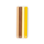 BRITISH COLOUR STANDARD - Mixed Set of 4, Yellows and Browns Eco Dinner Candles