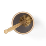 Enamel Toliet Brush Holder & Brush in Mushroom