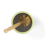 Enamel Toliet Brush Holder & Brush in Eau De Nil