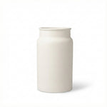 Enamel Toliet Brush Holder & Brush in Stone White