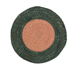 NEW! Seagrass Serving Mat - Olive Green and Old Rose