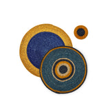 NEW! Seagrass Serving Mat - Tuscan Yellow and Midnight Blue