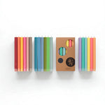 BRITISH COLOUR STANDARD - Mixed Set of 6, Warm Rainbow Eco Dinner Candles