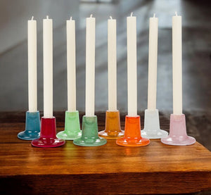 Glass Candleholders - Mixed Set of 8