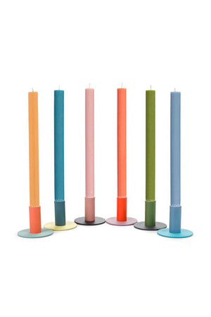 Mixed Set of 6 x All Tall 6cm Two-Tone Metal Candleholders