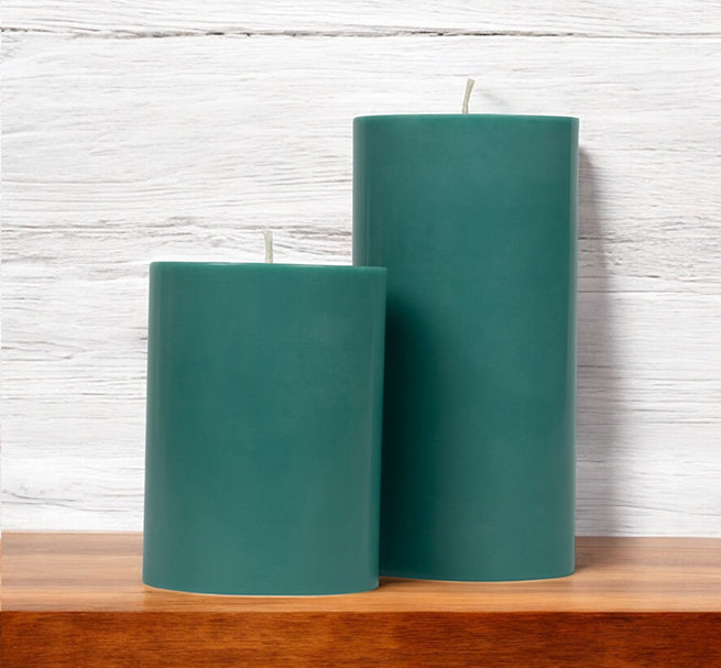 10cm Small SOLID Beryl Green Pillar Candle