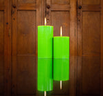 BRITISH COLOUR STANDARD - Grass Green Eco Pillar Candle, 10cm