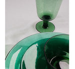 Jade Green Glass Tableware Set Offer - 6 x Dinner Plates, 6 x Side Plates, 6 x Bowls
