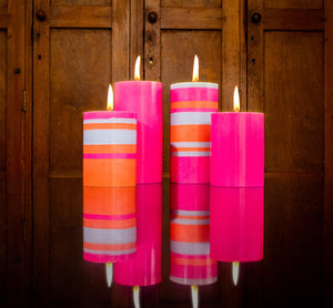BRITISH COLOUR STANDARD - Orange Flame, Willow & Neyron Eco Pillar Candle, 15cm