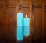 BRITISH COLOUR STANDARD - Powder Blue Eco Pillar Candle, 10cm