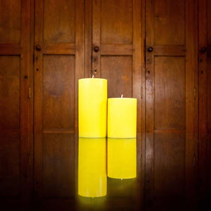 BRITISH COLOUR STANDARD - Primrose Yellow Eco Pillar Candle, 10cm