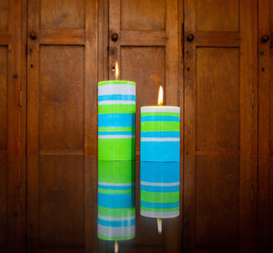 BRITISH COLOUR STANDARD - Grass, Nanking & Willow Eco Pillar Candle, 15cm