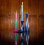 BRITISH COLOUR STANDARD Twist - Mixed Cool Colour Eco Dinner Candles, Mixed Set of 4