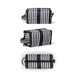 Eco Woven Wash Bag / Small Tote in Jet Black and Grass