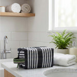 Eco Woven Wash Bag / Small Tote in Jet Black and Grass