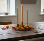 Round Metal Candelabra in Marigold