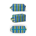 Eco Woven Wash Bag / Small Tote in Medici Blue and Grass Green