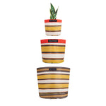 Eco Woven Plant Pot Cover Set of 3 - Tuscan Yellow, Pearl & Rose Beige