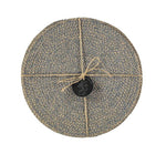 BRITISH COLOUR STANDARD - 27 cm D Jute Placemats in Gull Grey/Natural, Tied Set of 4