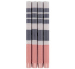 BRITISH COLOUR STANDARD - Striped Gull, Gunmetal Grey & Old Rose Eco Dinner Candles,