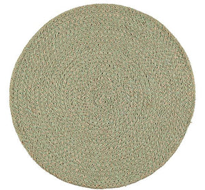 BRITISH COLOUR STANDARD - 27 cm D Jute Placemats in Limpid Green/Natural