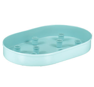 BRITISH COLOUR STANDARD - Oval Metal Candle Platter in Sky Blue