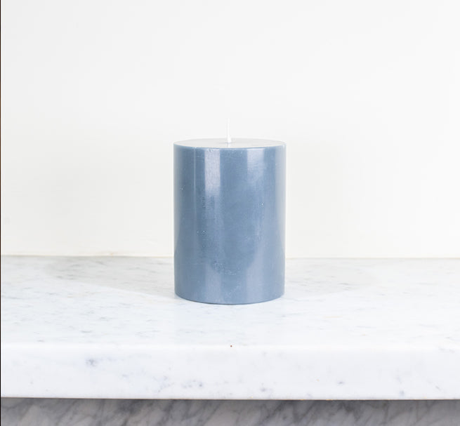 BRITISH COLOUR STANDARD Fair Trade Made Colourful Eco Gunmetal GreyPillar Candles