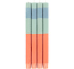 BRITISH COLOUR STANDARD - ABSTRACT Striped Opaline, Pompadour & Rust Set Eco Dinner Candles, 4 pack