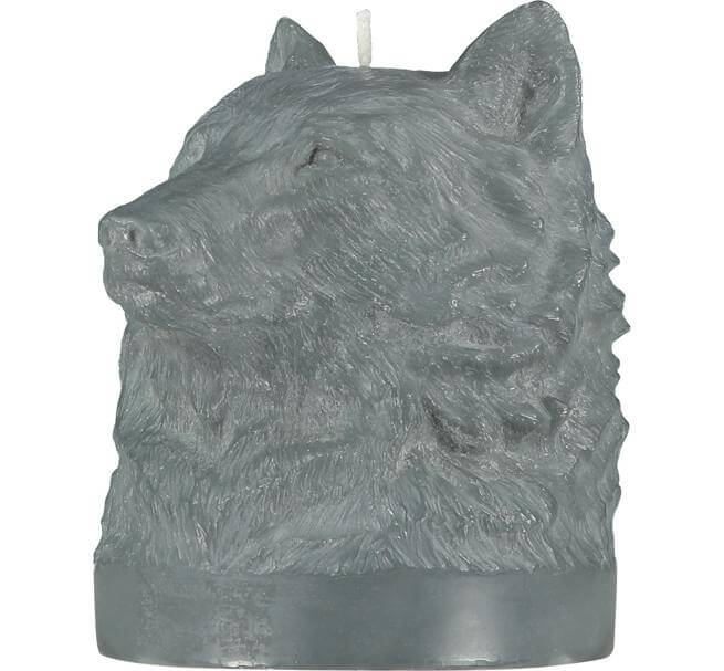 BRITISH COLOUR STANDARD - Gunmetal Grey Wolf Head Candle