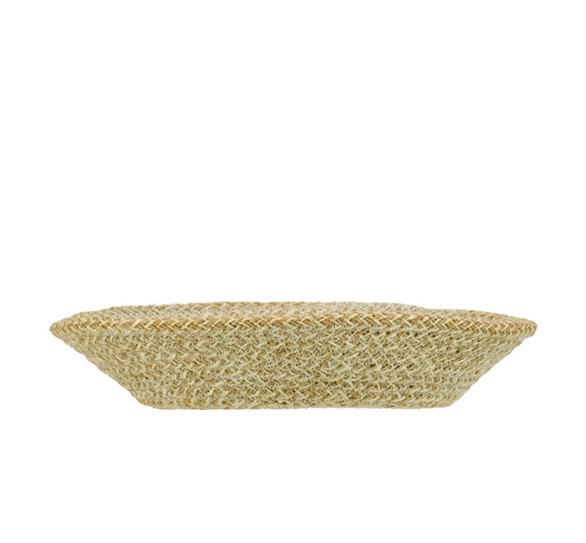 BRITISH COLOUR STANDARD - 28 cm D Large Jute Serving Basket in Pearl White/Natural