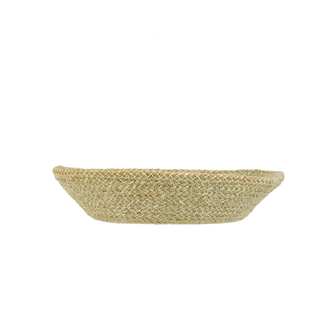 BRITISH COLOUR STANDARD - 24 cm D Small Jute Serving Basket in Pearl White/Natural