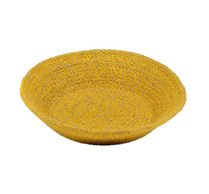BRITISH COLOUR STANDARD - 28 cm D Large Jute Serving Basket in Indian Yellow/Natural