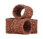 BRITISH COLOUR STANDARD - Set of 4 Jute Napkin Rings in Guardsman Red/Natural, Tied Set of 4
