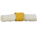 BRITISH COLOUR STANDARD - Set of 4 Jute Napkin Rings in Indian Yellow/Natural, Tied Set of 4
