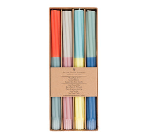 BRITISH COLOUR STANDARD Twist - Mixed Cool Colour Eco Dinner Candles, Mixed Set of 4
