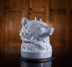 BRITISH COLOUR STANDARD - Gunmetal Grey Wolf Head Candle