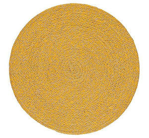 BRITISH COLOUR STANDARD - 27 cm D Jute Placemats in Indian Yellow/Natural,