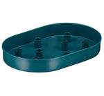 BRITISH COLOUR STANDARD - Oval Metal Candle Platter in Petrol Blue