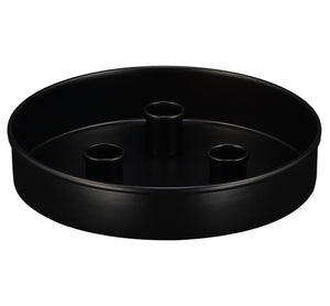 BRITISH COLOUR STANDARD - Small Round Metal Candle Platter - Jet Black, centrepiece