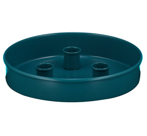 BRITISH COLOUR STANDARD - Small Round Metal Candle Platter - Petrol Blue