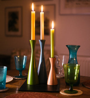 BRITISH COLOUR STANDARD wooden candleholders,  Made From Waste Wood and wooden off-cuts