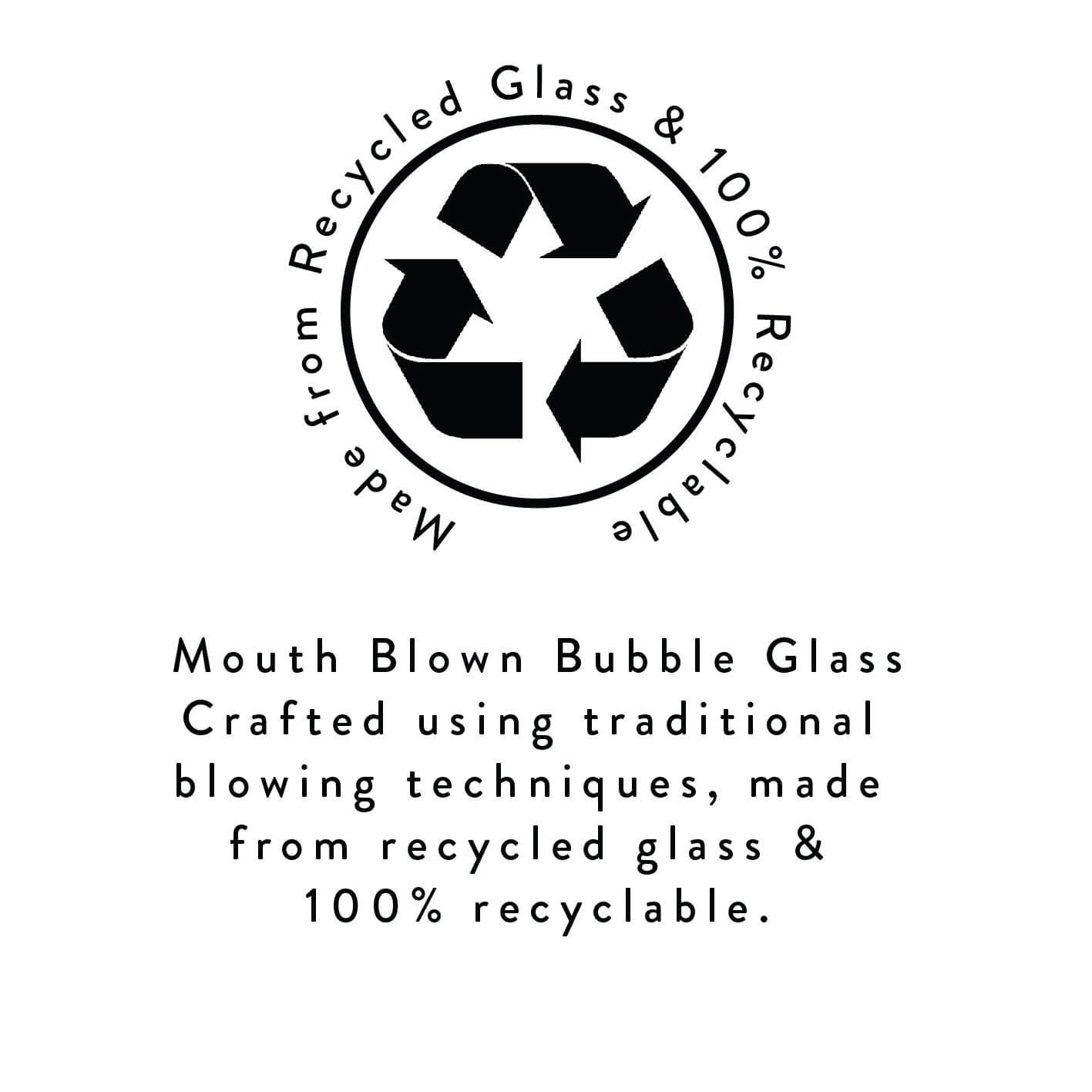 BRITISH COLOUR STANDARD Blown Bubble Glass Collection from recycled glass