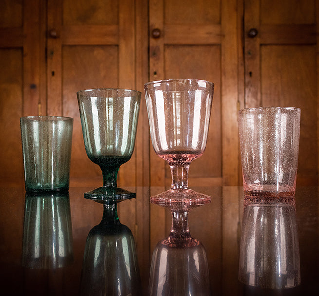 BRITISH COLOUR STANDARD Jade Green Handmade Wine Glass